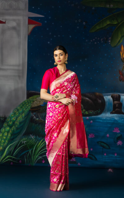 FUCHSIA SAREE-SOFIA-1