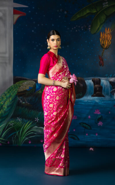 FUCHSIA SAREE-SOFIA-2 FUCHSIA SAREE-SOFIA-2