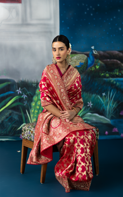 red saree-tanishka2 red saree-tanishka2